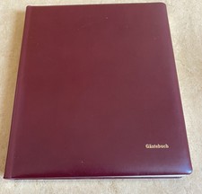 Gästebuch aus weinrotem glatten Leder mit Goldschnittblock 215 x 250 mm
