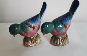 Vtg Song Bird Figure Salt Pepper Shakers Japan 3.5" x 3.25" - Foto 1 di 12
