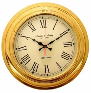 Brass Wall Clock Made For 17" Nautical Franklin & Murphy Ship's Beach - Picture 1 of 3
