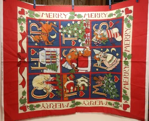 "Merry Christmas"  ©1993 Fabric Traditions N.T.T. Inc. # 2022 Quilt Panel NEW - Picture 1 of 2