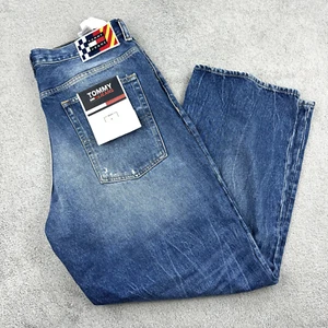 Tommy Hilfiger Baggy Jeans Men's 36W 30L Aiden Blue Wide Leg Hip Hop Skater - Picture 1 of 9