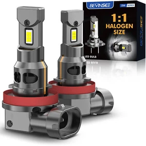 BEVINSEE 2x H8 H11 CANBUS LED Headlight Globes High Low Beam 6000K White Bulbs - Picture 1 of 8