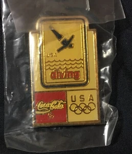 Prendedor de buceo olímpico Barcelona Coca Cola 1992 Estados Unidos - Imagen 1 de 2