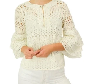 Neu mit Etikett Figue Bluse mit Ösen, abgestuften Ärmeln und Kaurimuschel-Details Größe XS - Bild 1 von 8