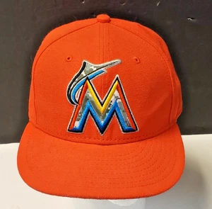 New Era MLB Miami Marlins 2017 OnField 59FIFTY FittedHat Orange Green Camo Emblm - Picture 1 of 9