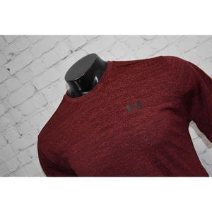 Under Armour Shirt Tech Tee Mens Size Large Gym Maroon Performance HeatGear - Picture 1 of 6