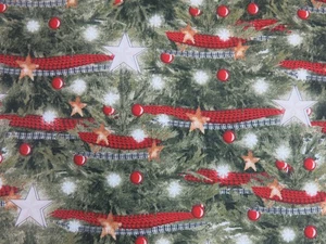 A Christmas to Remember "Decorated Trees" Ornaments, Ribbons, Stars, BTHY 18x43 - Picture 1 of 9