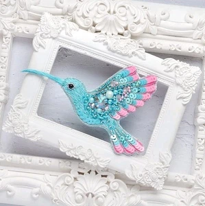 Perlenbrosche-Set „Kolibri“ – DIY Schmuck Bastelset - Bild 1 von 4