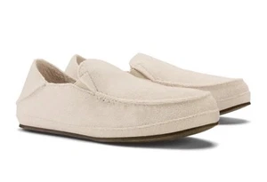 Acogedoras pantuflas sin cordones de tela de felpa Olukai Nohea Hulu para mujer talla 9 - color hueso - Imagen 1 de 13