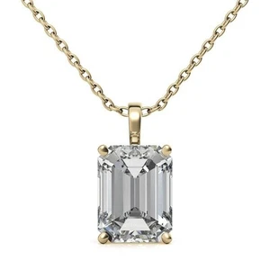 Diamant Anhänger Halskette IGI GIA Smaragdschliff 1,50 Karat Labor erstellt... - Bild 1 von 8