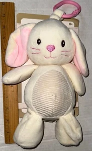 KELLY BABY plush rattle BUNNY white/cream/pink crinkle ears 10 inches - Picture 1 of 1