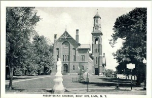 1930er Jahre. LIMA, NY. PRESBYTERIANISCHE KIRCHE. POSTKARTE xz3 - Bild 1 von 2