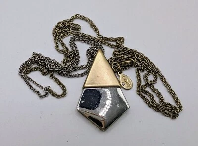 Ann Taylor LOFT Mezcla Metal Colgante Collar Cadena Es 30" Colgante 1 3/4 Foto 1 de 4