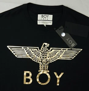 T-shirt BOY LONDON stampa aquila uomo taglia L grande nero/oro maglietta manica corta - Foto 1 di 14