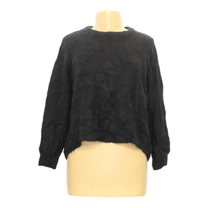 H&M Womens Large Black Knit Sweater Pullover Soft High-Low Stretch Oversized - Picture 1 of 3