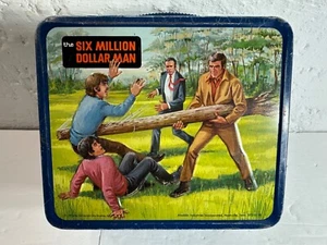 Vintage Aladdin Six Million Dollar Man Lunchbox 1974 Nice Graphics No Thermos - Picture 1 of 20