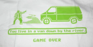 Chris Farley 8-Bit Van Down By The River Matt Foley SNL Men's Large Tee (New) - Picture 1 of 3