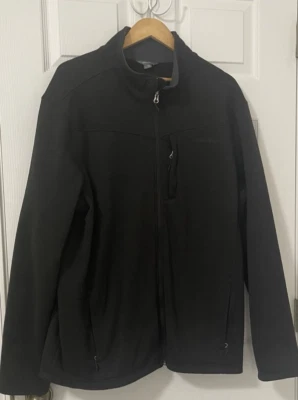 Jaqueta Eddie Bauer Masculina TL Alta Grande Preta Primeira Subida 3 Bolsos Waffle Malha Zíper - Imagem 1 de 4