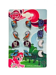 JUEGO DE PENDIENTES DE ACERO MY LITTLE PONY ST Arco iris y lindo luna y lindo rareza y lindo - Imagen 1 de 2