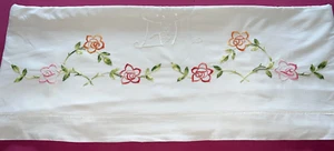 Beau drap ancien brodé et chiffré GM   220 x 300 cm  D317 - Picture 1 of 7