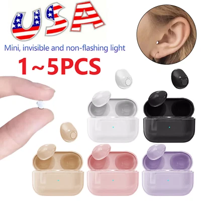 2025 Mini Earbuds Invisible Sleep Headphone Bluetooth 5.2 Earphones Wireless LOT - Image 1 of 4
