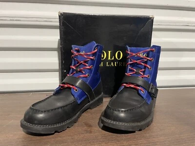 Polo Ralph Lauren Niño Pequeño Negro/Real "Ranger Hi II" Niño Pequeño Talla 6 M USADO Foto 1 de 4