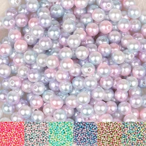 850 piezas cuentas de 4/6/8/10 mm hágalo usted mismo cuentas de perlas de imitación brillantes con agujero para decoración - Imagen 1 de 31