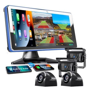 10.36" Carplay Android Auto Monitor Backup Camera BSD Front Sides Rear 360 View - Picture 1 of 24