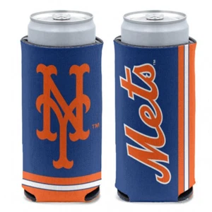 New York Mets MLB Slim Can Cooler Two-Sided Design - Picture 1 of 1