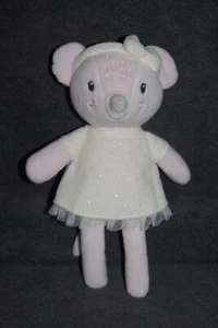🍀Doudou Souris MOTS D'ENFANTS Biche Rose Robe Pois Doré 24 Cm Etat NEUF - Photo 1/2