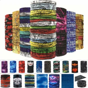 Bandana Face Mask Neck Tube Cycling Motorcycle Fishing Outdoor Mix Head Scarf - Picture 1 of 56