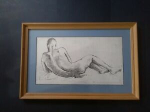 Vintage Pen & Ink Drawing, Male Nude, Early 20th Century, Framed Original, 1930s