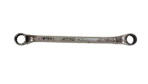 Vintage geschmiedeter Stahl abgewinkeltes geschlossenes Ende Schraubenschlüssel Handwerkzeug 1/2x9/16" USA 8" lang - Bild 1 von 9