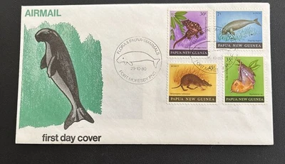 Mamíferos Papúa Nueva Guinea FDC 1980 Foto 1 de 4