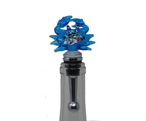 Blue Crab Art Glass Wine Stopper Barware Collectible LS Arts - Picture 1 of 1