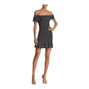 The Fifth Label Fiesta schwarz weiß Gänseblümchen schulterfreies Kleid - Größe Small - neu mit Etikett - Bild 1 von 9