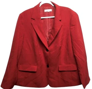 Kasper 20W red buttoned lined pockets padded shoulders long sleeve suit jacket - Picture 1 of 6