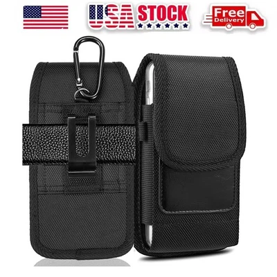 Funda vertical para teléfono celular con clip para cinturón funda de nailon Foto 1 de 4