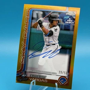 Echedry Vargas 2025 Tops Pro Debutto True Gold Rifrattore Auto /50 #PDC-155 - Foto 1 di 2