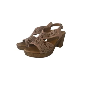 Eric Michael Laser Sandalen rosa 3 Zoll Absatz offene Zehenpartie Leder Gr. 40 (9,5-10) - Bild 1 von 10