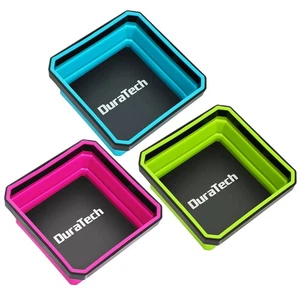 DURATECH Magnetic Foldable Parts Tray Set 3PC Collapsible Silicone Tool Tray Set - Picture 1 of 6