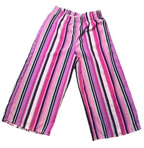 RMLA Pink And White Little Girls Wide Leg Trousers Size 10 Capri Pants - Picture 1 of 7
