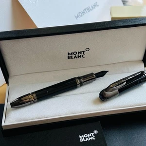 Montblanc Meisterstuck Black Fountain Pen Medium Nib Excellent Condition Case - Picture 1 of 24