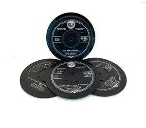 Elvis Presley, Quality Handcrafted Vinyl Record Coaster, Retro Music, Set Of 4 - Picture 1 of 5
