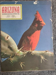 Arizona Highways July 1961 Illustrated Vintage Magazine Cardinal Cover - Picture 1 of 6