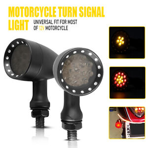 Motorcycle Amber Red LED Turn Signals Brake Running Light For Yamaha Kawasaki ED