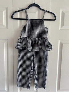 Twinset Youth Girls 10 Black White Gingham One Piece Jumper Set Classic Kidcore - Picture 1 of 8