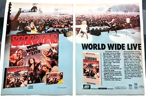 SCORPIONS / 1985 WORLD WIDE LIVE LP / ALBUM MAGAZINE CENTERFOLD POSTER PRINT AD - Bild 1 von 1