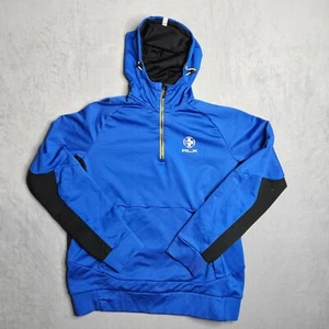 RLX Ralph Lauren Hoodie Mens Large Blue 1/4 Zip Sweatshirt Hand Pockets Golf - Picture 1 of 9