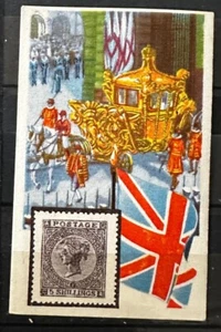 GREAT BRITAIN 1800' STAMP ON STAMP KWATTA TRADING* CARD STAMPS ON STAMPS -P17280 - Picture 1 of 1